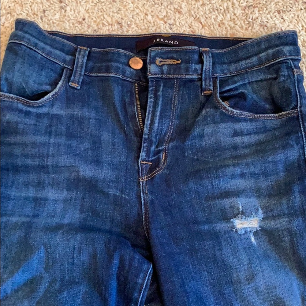 J Brand High Rise Maria Cropped Dark Wash Jeans